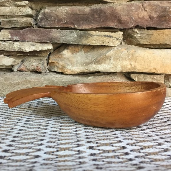 Vintage Wood Pineapple Bowl Monkey Pod Boho Decor - Picture 2 of 7